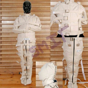 sm男女精神病束缚衣服约束衣安全衣全包拘束衣加厚帆布专业捆绑服