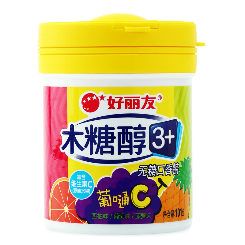 好丽友木糖醇3 木糖醇粒粒出 葡嗵c 101g/瓶新旧交替