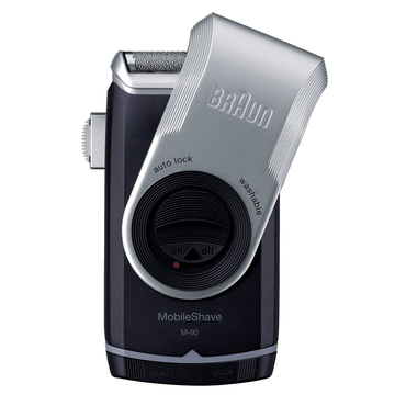 德国博朗/braun m90剃须刀 电动刮胡刀 干电池可水洗旋转翻盖