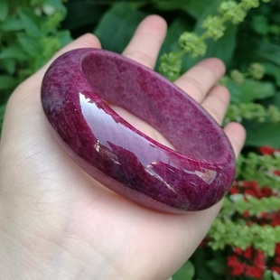 天然红绿宝手镯 全红宝石手镯 内径58mm