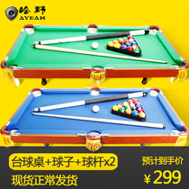 Hano childrens pool table home indoor small wooden billiard table toy black 8 standard ball ball club