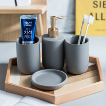 Simple bathroom set ceramic wash four-piece bathroom supplies decoration hotel clubhouse model room soft decoration table
