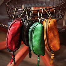 Original handmade genuine leather hand for key bag creative cow leather car key cover female universal small minimalist around zero wallet
