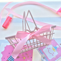 ins Wind girl heart pink bow mini storage basket desktop ornaments photo props photography props