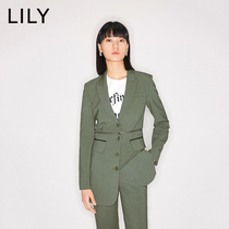 LILY2020夏季新款女装收腰修身中长款西装小外套120210C2142