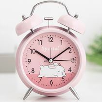 Bedside cute small alarm clock simple clock Nordic style small alarm desktop student high school girl heart dormitory