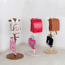 Home student schoolbag rack solid wood simple floor-to-ceiling childrens coat rack bedroom single pole room rack