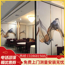  Hotel event private room box folding screen mobile push-pull soundproof telescopic sliding door Banquet hall partition wall Lanzhou