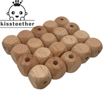 1 2cm Perforated beech dice Beech wood beads Baby molar toy accessories Beech DIY inverted character
