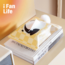 Van Store Paper Pumping Kit Cloth Art Paper Towel Box Decoration Panda Rongbao Paper Towel Cover Sub office Home Living room Vehicle