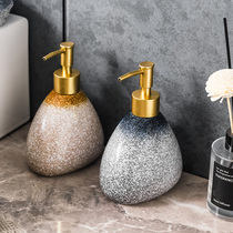 Japanese-style light luxury lotion bottle hand sanitizer bottle shower gel shampoo ceramic bottle press type hotel household