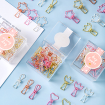 Class 2 of 3 years long tail clip mixed color metal hollow large multi-functional student storage photo clip