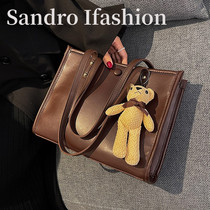 Sandro Ifashion Retro Womens Bag Large Capacity 2021 New One Shoulder Tote Joker Tote Joker Bag