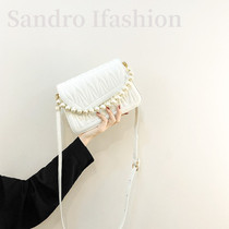 European Tide brand small bag women 2021 new fashion wild shoulder bag fold small square bag soft leather mobile phone wallet