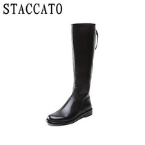 Sigatu 2019 winter new style square heel chivalrous boots show thin and tall tube plush leather boots women's boots q9301dg9