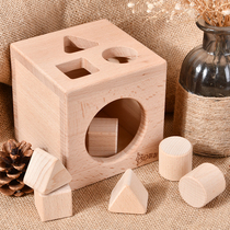 Baby baby geometry building blocks pairing 17-hole mental box concentration training early education educational wooden toys
