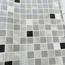 Imitation tile mosaic black and white plaid wallpaper milk tea shop beige commercial snack bar wall Wall wallpaper waterproof