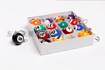 Billiards chain ball billiards jewelry small pendant table tennis key chain Black 8 small pendant luminous small key chain