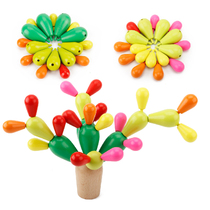 Early education teaching aids wooden assembly building blocks disassembly cactus ball cactus baby children educational toys 3-5 years old