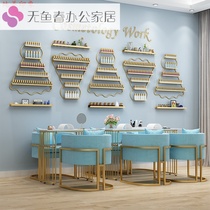 Nordic nail salon put nail rubber table wall shelf cabinet nail polish hanging wall shelf nail polish display rack