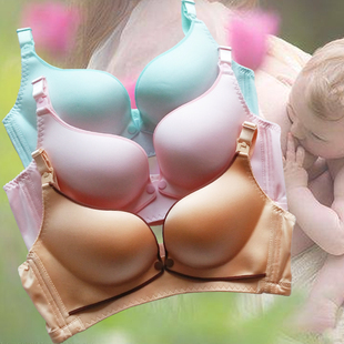 薄款哺乳内衣无钢圈前开扣喂奶胸罩宝妈奶妈孕妇无痕内衣文胸大码