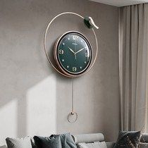 Light luxury agate wall clock modern living room Nordic metal wall clock artist with simple personality creative clock