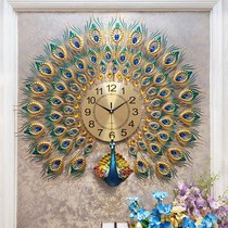 European living room clock creative personality retro Peacock wall clock mute Phoenix quartz clock hanging watch home decorations
