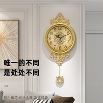 Living room wall clock 2021 new fashion European style American Wall Watch luxury silent light luxury modern hanging watch clock