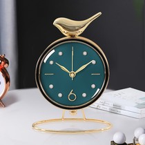 Light luxury modern desktop clock living room clock home silent clock simple metal sitting clock decoration desktop clock