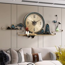 2021 New New Chinese style pure copper wall clock living room home creative atmospheric clock modern light luxury clock clock quartz clock
