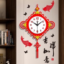 New Chinese Watch Wall Clock Living Room Home Fashion Chinese Knot Clock Wall Modern Simple Creative Chinese Style