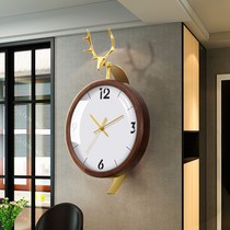 Home silent decorative wall clock Nordic personality creative living room clock fashion atmosphere American deer head wall clock