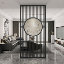 New Chinese shelter simple modern solid wood porch top decorative wall screen partition living room hotel office