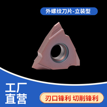 Vertical mounted threaded inserts 16VER1 0 1 5 2 0 3 0 AG60 with wiper edge fixed screw 60 degrees