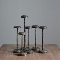 Mushroom space | Handmade solid wood vintage old hat holder American hat display stand hemisphere hat top hat last