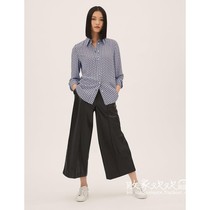 UK 01 03 pint MS womens new turn-collar printed long sleeves 100 hitch shirt
