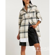 UK 09 13 famous womens new casual lapel plaid loose Joker shirt