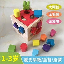 Infants and children geometric shape cognitive matching building blocks 1-2-3 weeks 4 years old baby early education benefit intelligence development toy