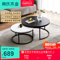 Lins wood industry simple modern light luxury living room home sofa corner combination round coffee table table LS093