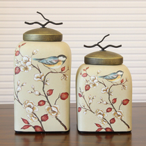 American retro ceramic storage tank Chinese living room porch home soft decoration ornaments European creative crafts