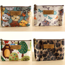 Cute Little Kitty Cartoon Pattern Water Oxford Cloth Zero Wallet Sanitary Cotton Bag Mouth Red Packet Mini Bag