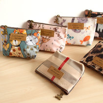 Cute Kitty Little Rabbit Korea Imported Oxford Cloth Waterproof Zero Wallet Zipped Small Containing Bag Kabuchi Lipstick