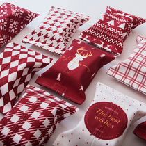 Christmas and New Year holiday decorative tissue box modern minimalist Christmas red fabric drawing paper set ins Nordic tissue cover
