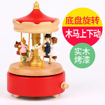Music Box Wooden Carousel Wooden Music Box Birthday gift children children girls girlfriends