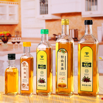 250ml500ml750ml mountain tea oil bottle glass transparent ink green olive oil bottle square round