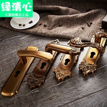 Antique European American zinc alloy door lock indoor wooden door hotel bedroom bathroom silent room door lock set