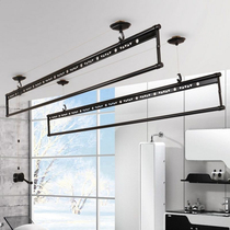 Lifting clothes rack Balcony hand-cranked clothes rack Double pole indoor top-mounted automatic folding clothes rack drying quilt rod