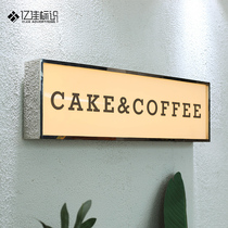 Stainless steel Billboard acrylic signboard light box double-sided door head custom outdoor wall mirror Nordic simple sign