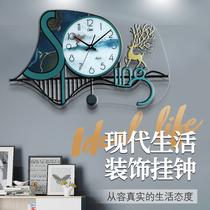 Kangbas radio clock Nordic deer head modern simple creative light luxury fashion home clock clock wall clock living room clock