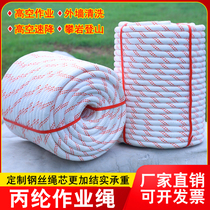 Outdoor aerial work wear-resistant woven safety rope steel wire spider man exterior wall cleaning special sling rope skateboard rope
